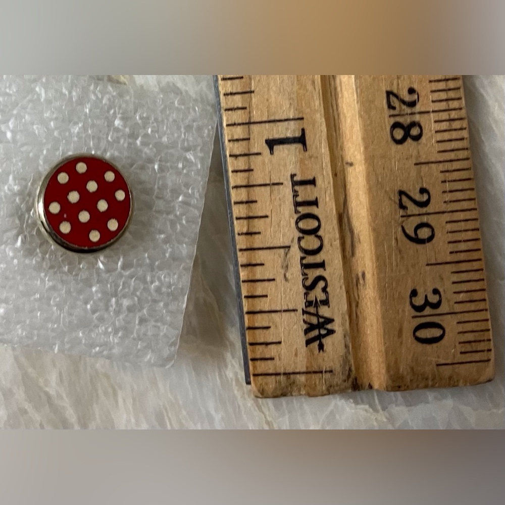 Red Polka Dot Red With White Polka Dots Round Tie Pin Lapel Pin